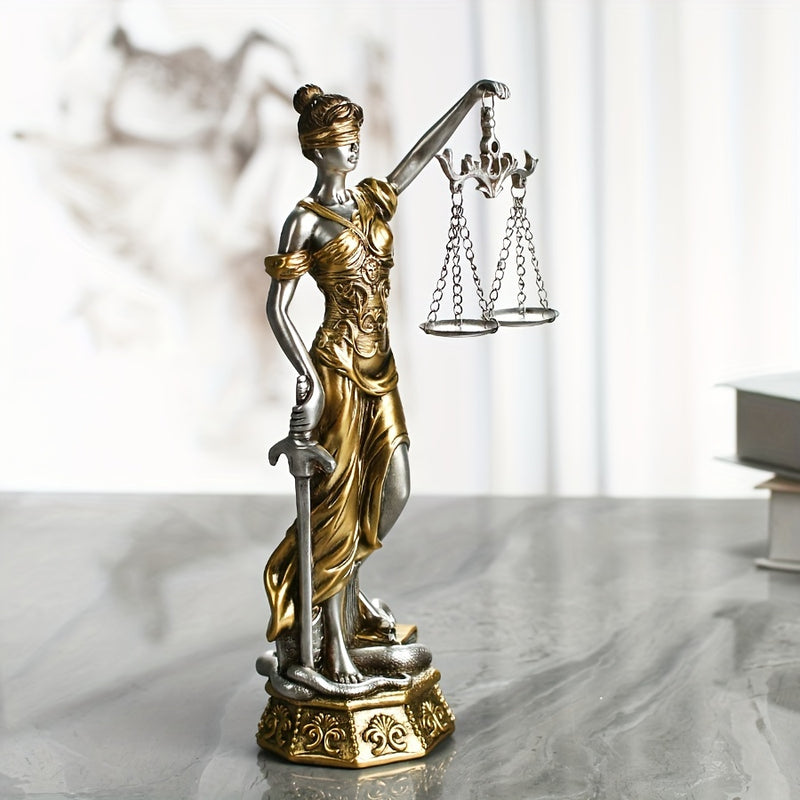 Estatua de Justicia de Resina: Decoración para el Hogar de Fairness y Equilibrio - Adecuada para Uso en Interiores y Exteriores - Regalo para Navidad, Día de la Independencia y Día de la Libertad - Marca KalyZ@rts