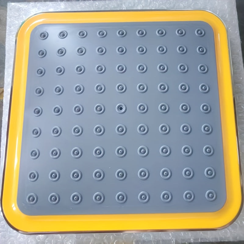 Cabezal de ducha ajustable de 9 pulgadas con boquilla de mano, diseño de lluvia cuadrada montado en pared, acabado cromado, material de plástico, ideal para baños de hogar y hoteles