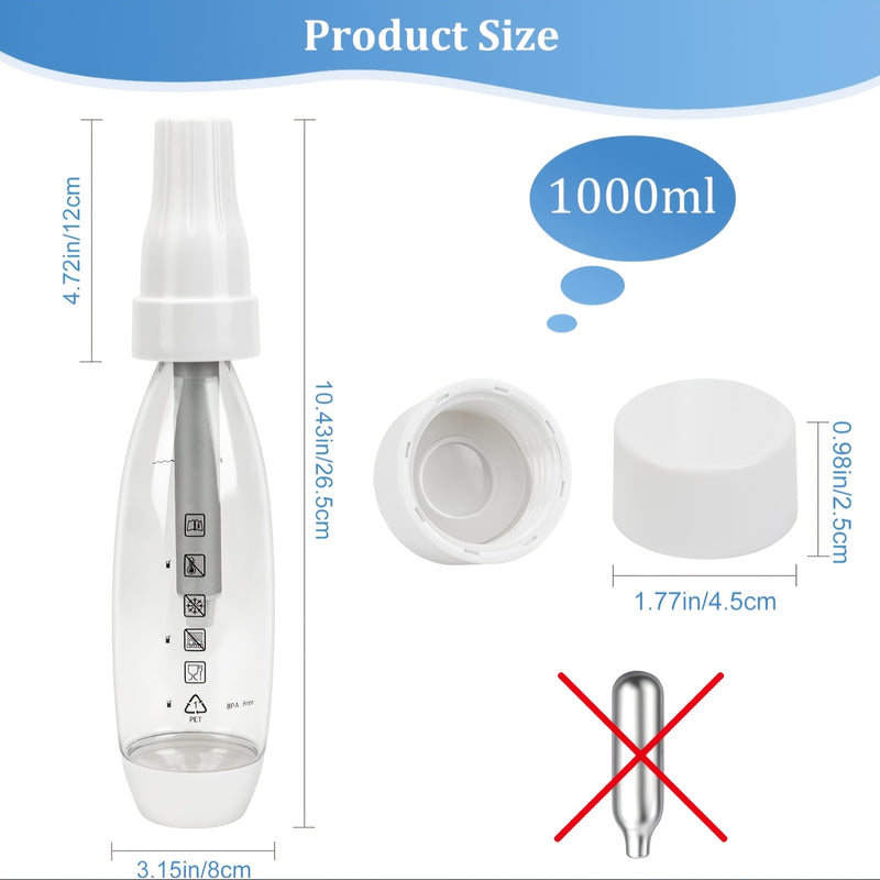 Maquinilla Portátil de Soda - Agua con Gas y Refrescos Caseros en 3 Minutos, Sin Necesidad de Electricidad, Diseño Circular Compacto para Hogar, Cocina o Viaje - Haz Seltzer Fresco, Cola, Bebidas de Limón-Lima, Máquina de Soda Doméstica, Gadget de Cocina