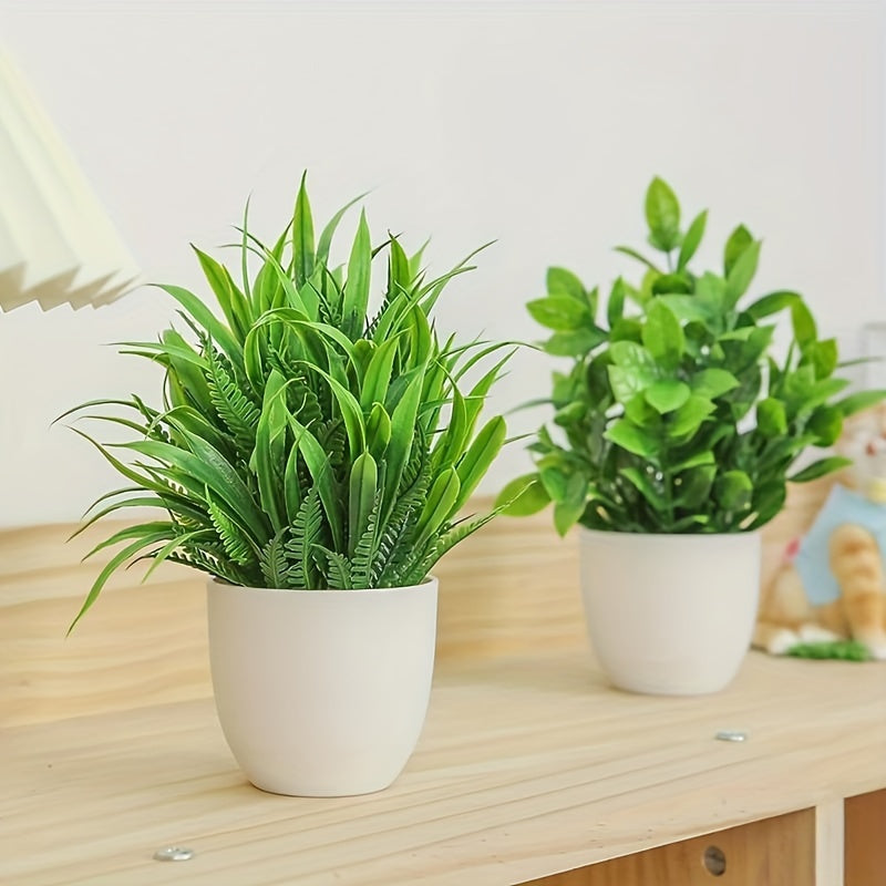 Juego de 4 Plantas de Eucalipto en Maceta Realistas - Perfecto para Decoración de Hogar y Oficina, Incluye Contenedores