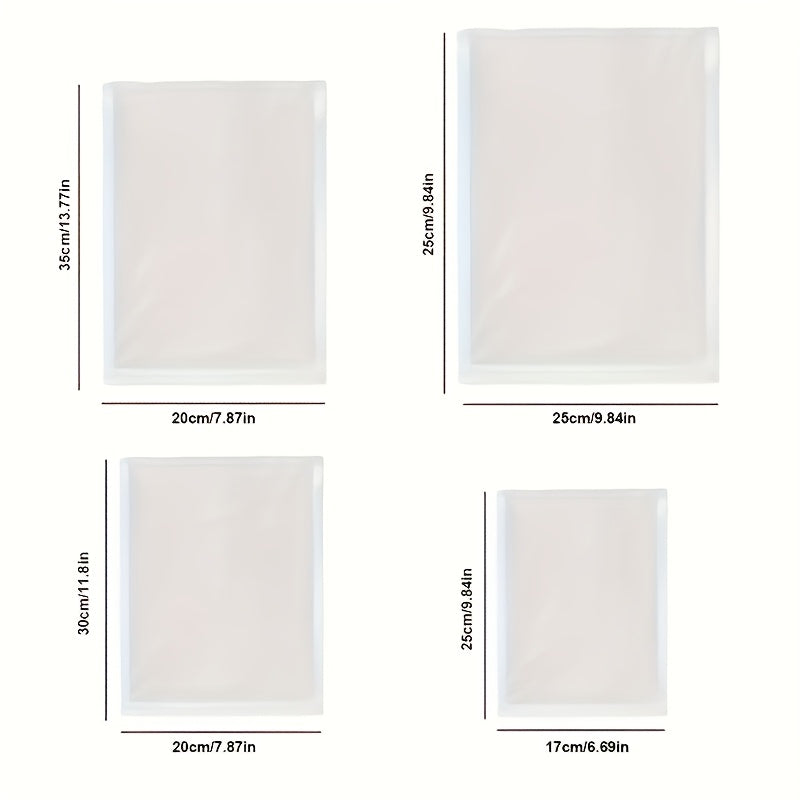 50 Bolsas Adhesivas Transparentes para Vacío, Bolsas de Embalaje para Selladores de Vacío, Bolsas de Almacenamiento para Selladores de Vacío, Herramientas de Cocina para Conservación de Alimentos Frescos, Accesorios para Suministros de Cocina, Tamaños Gr