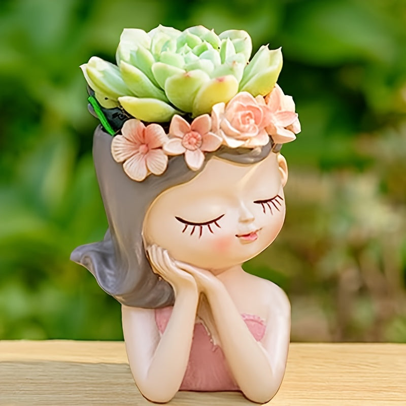 Encantador Mini Macetero de Estilo Dibujos Animados con Opción de Drenaje - Perfecto para Plantas Pequeñas y Decoración del Hogar