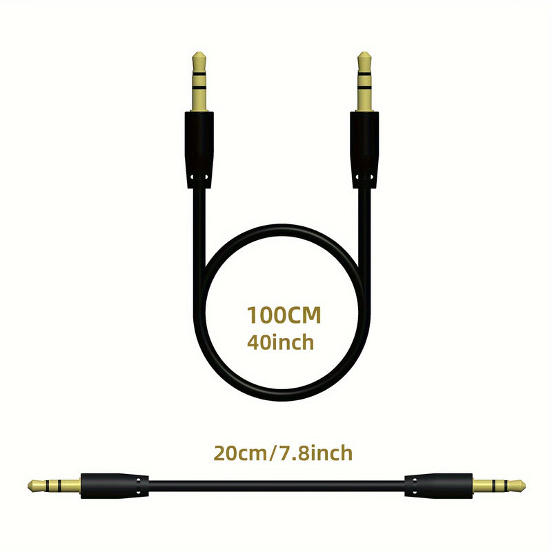 3.5mm Macho A Macho Cable De Audio Para Coche Computadora Móvil Altavoz De Audio Para Coche Auriculares Montados En La Cabeza Conector De Doble Cabeza En Conexión De Grabación Salida En Cable 20cm100cm