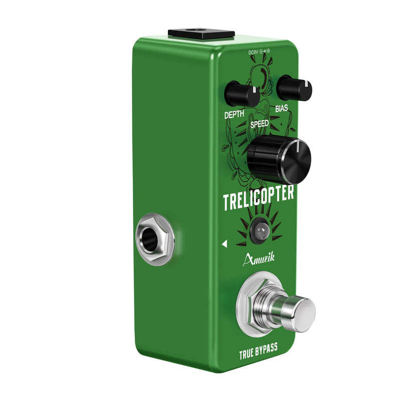Pedal de trémolo clásico VSN, tono analógico para guitarra eléctrica y bajo, amplia capacidad de ajuste, pulsos suaves, mini aleación de aluminio, gris, true bypass.