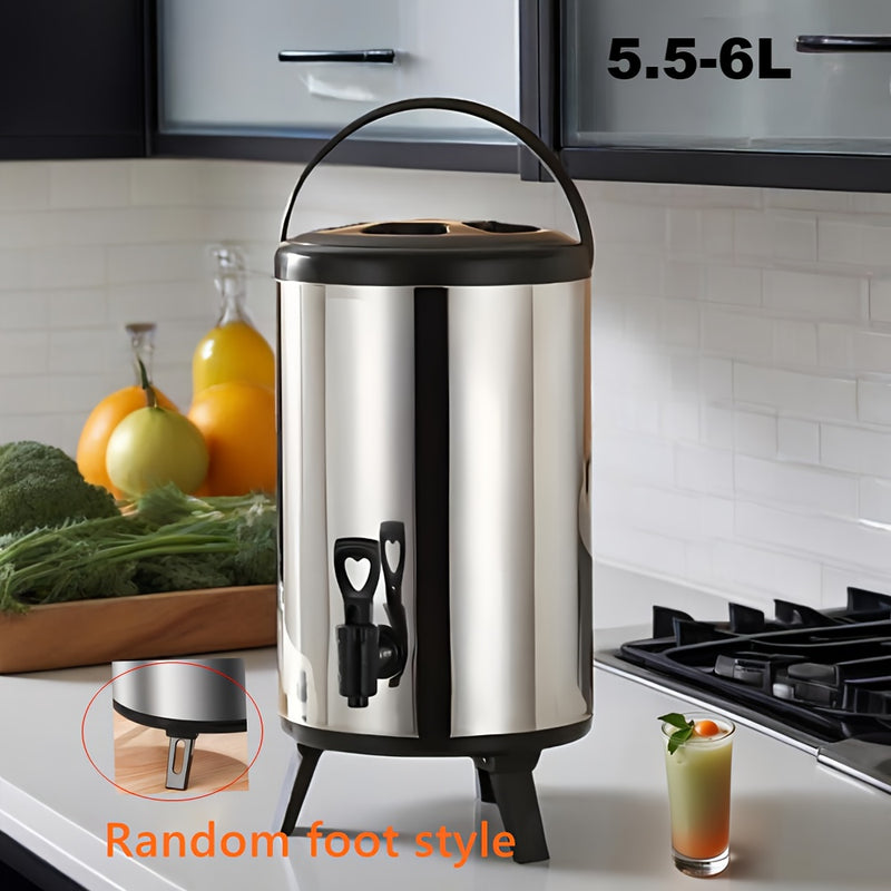Cubeta multiusos para hielo, cubeta para agua al aire libre, cubeta térmica, cubeta para té de leche, gran capacidad, diseño de tapa multicapa, conserva el calor por más de 12 horas