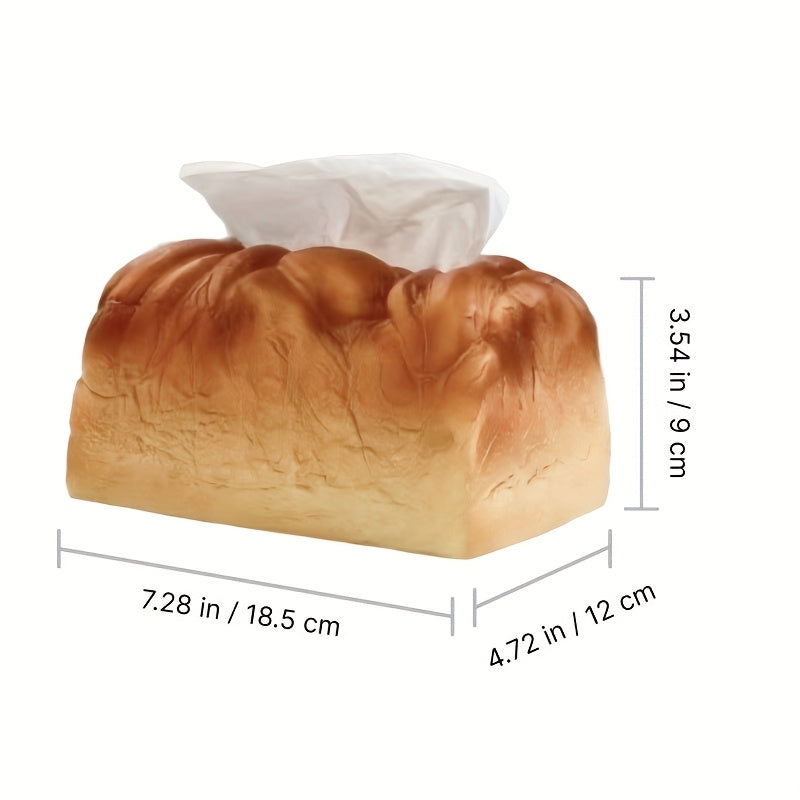 1pc Caja de pañuelos con diseño de pan tostado, decoraciones divertidas para almacenamiento en muebles, adecuada para sala de estar, cocina, dormitorio, un regalo lindo
