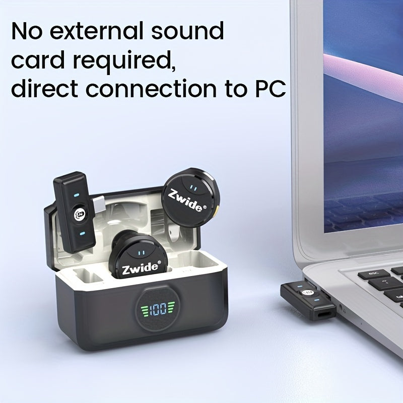 Micrófono Inalámbrico Magnético Zwide M7 con Clip - USB Tipo-C, Reducción de Ruido para Transmisiones en Vivo y Entrevistas al Aire Libre, Micrófono Inalámbrico para Cámara