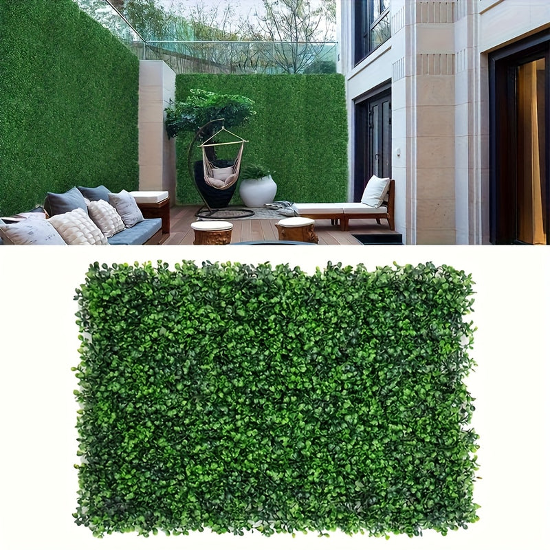 5 piezas de paneles de pared de boj artificial - Verde oscuro plástico, follaje artificial, resistente al tiempo y fácil de instalar, 39,88 cm x 59,94 cm, perfecto para decoración interior y exterior, valla de privacidad, fondo de boda, paisajismo para h