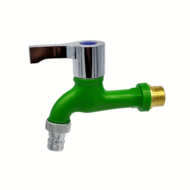 1pc Grifo de Agua Fría de Plástico Duradero con Mangos Cromados - Disponible en Negro, Azul, Verde, Blanco, Rojo, Naranja - Ideal para Uso Doméstico