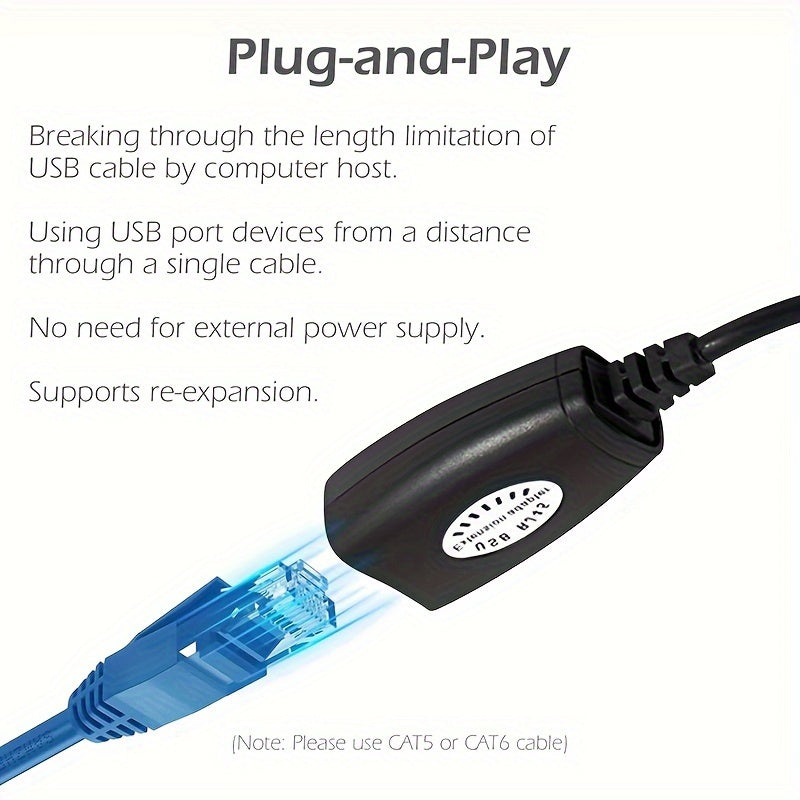 Adaptador USB versátil a Ethernet para Cat 6/6e/5/5e hasta 50m/164ft, ideal para portátiles, computadoras, teléfonos, teclados, unidades flash, impresoras - Nylon duradero y USB-C RJ45, impresora, portátil, USB-C