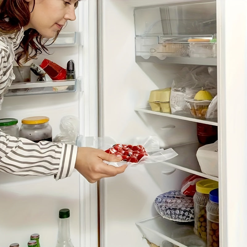 100 Piezas, Bolsas de Almacenamiento al Vacío para Comida con 3 Tamaños Disponibles, Ideales para Conservar y Cocinar en Bajo Vacío, Bolsas Frescor Extremo, Bolsas para Frutas, Envases de Cocina