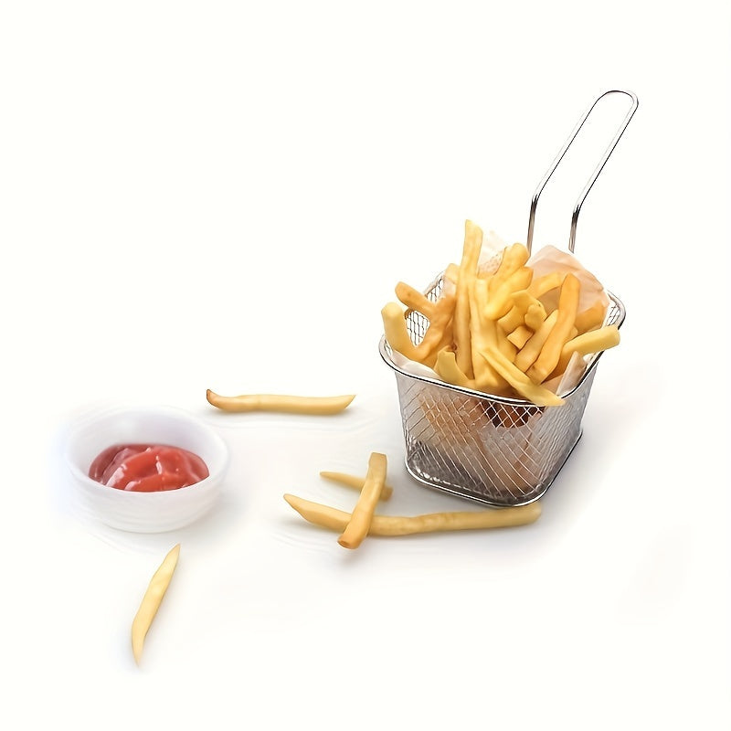 6 piezas de canastillas para freír papas, canasta de malla separadora de aceite, para restaurantes, pollo frito y snacks