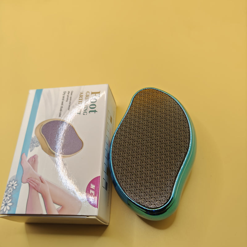 Eliminador de Piel Dura - Lima para Pies No Eléctrica, Exfoliante Nano Vidrio Beige Claro y Eliminador, Cuidado de Pies Suave sin Pilas (Rojo/Azul/Amarillo) - Ideal para Hogar, Salón o Viaje - Herramienta Ergonómica Manual, Dispositivo de Pedicura Portát