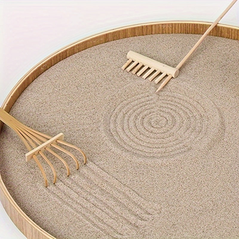6 piezas de Mini Zen Rakes de arena de bambú, juego de jardín de rocas de escritorio, herramientas de arena japonesas para la relajación y la mindfulness, perfectas para el hogar y el decorado de la oficina.