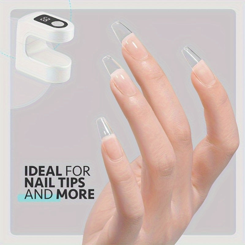 1 lámpara de uñas mini portátil, con pantalla de visualización digital, carga USB, lámpara de poliuretano para uñas de gel, adecuada para uso en casa y salón, para endurecer uñas de gel - otoño, regreso a clases, Halloween