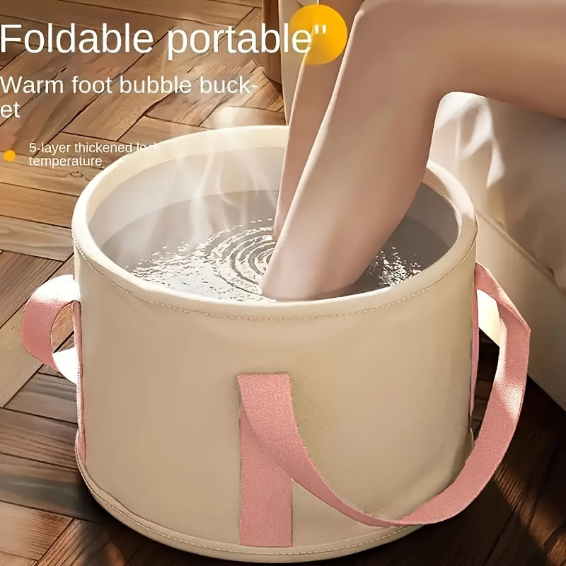 1pc Cubo de Remojo para Pies, portátil y plegable - aislado - cubo de remojo multifuncional para pies, aislamiento de película de aluminio, adecuado para otoño e invierno