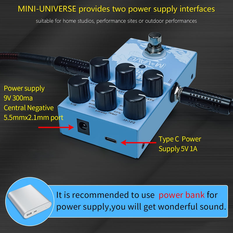 Pedal de Guitarra Reverb Innovación Sonido Único 9 Efectos de Reverb Universo Pedales Digital Puro
