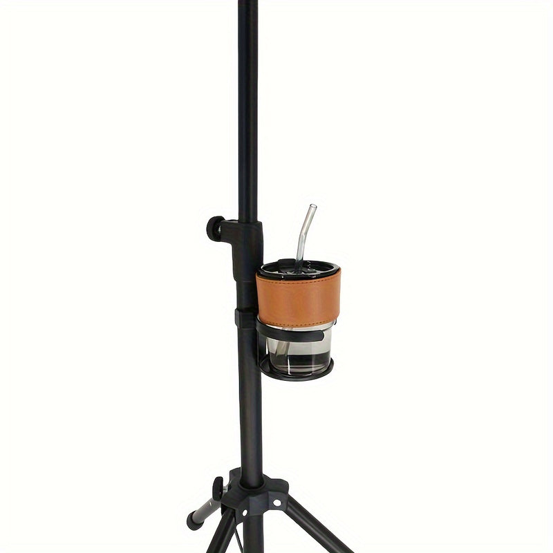 Soporte para micrófono ABS negro con porta vasos, abrazadera individual para bebidas, compatible con atriles de partituras y soportes de guitarra