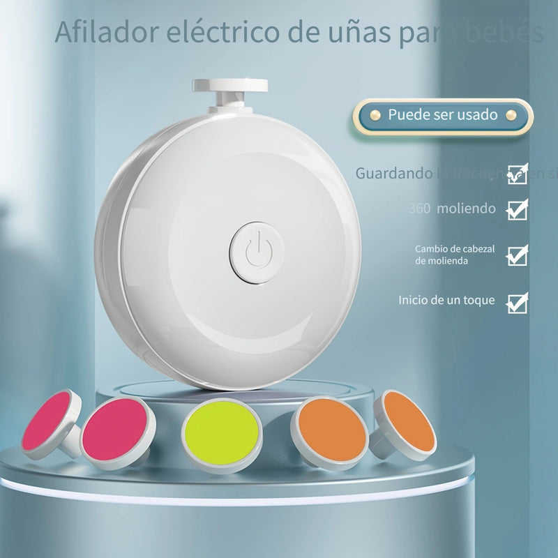 Cortador de uñas eléctrico > Juego de cortadores de uñas de seguridad con 3 cabezas de molienda reemplazables > 6 cabezas de molienda/bajo ruido/mano/diseño ergonómico/kit de belleza
