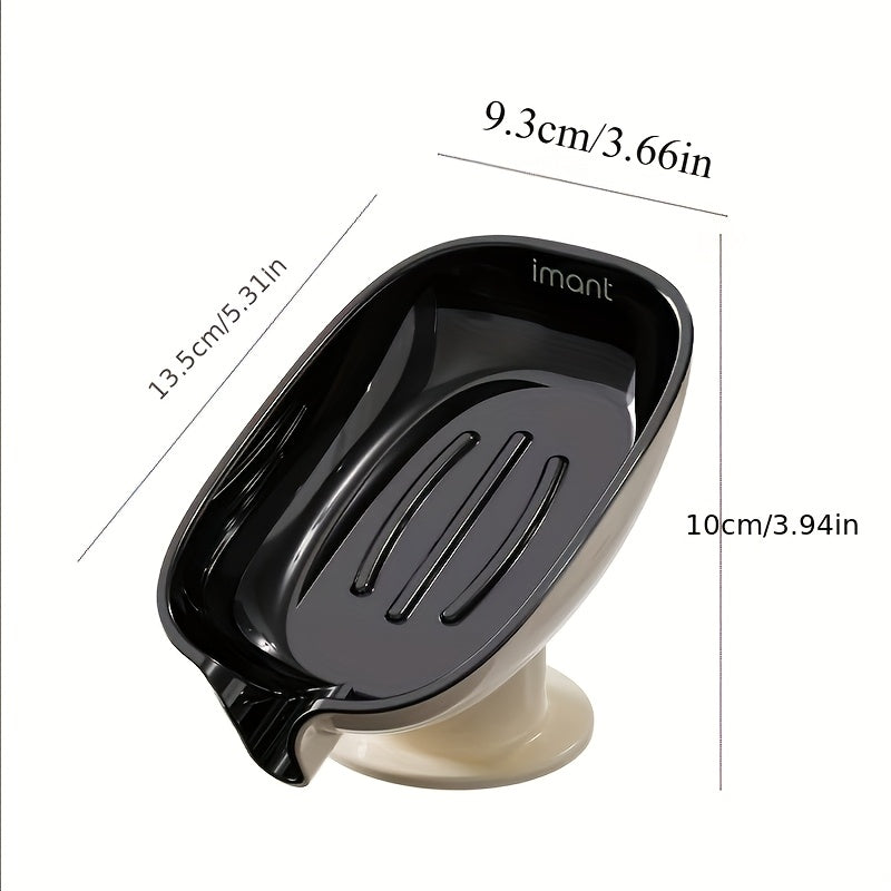 1 Jabonera Ovalada Elegante, Hecha de Plástico Duradero, Accesorio de Baño con Autodesagüe, No Requiere Carga, Diseño Moderno, Adecuado para Decoración del Hogar.
