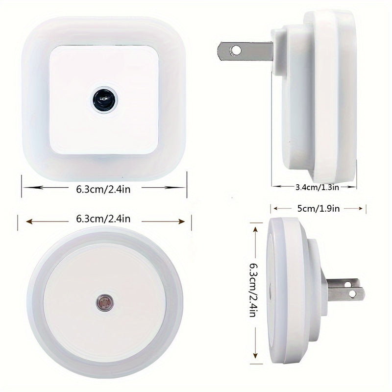 1 lámpara LED inteligente para la noche, luz nocturna para enchufar en la pared, se enciende y apaga automáticamente, ideal para dormitorio, baño, pasillo y cocina