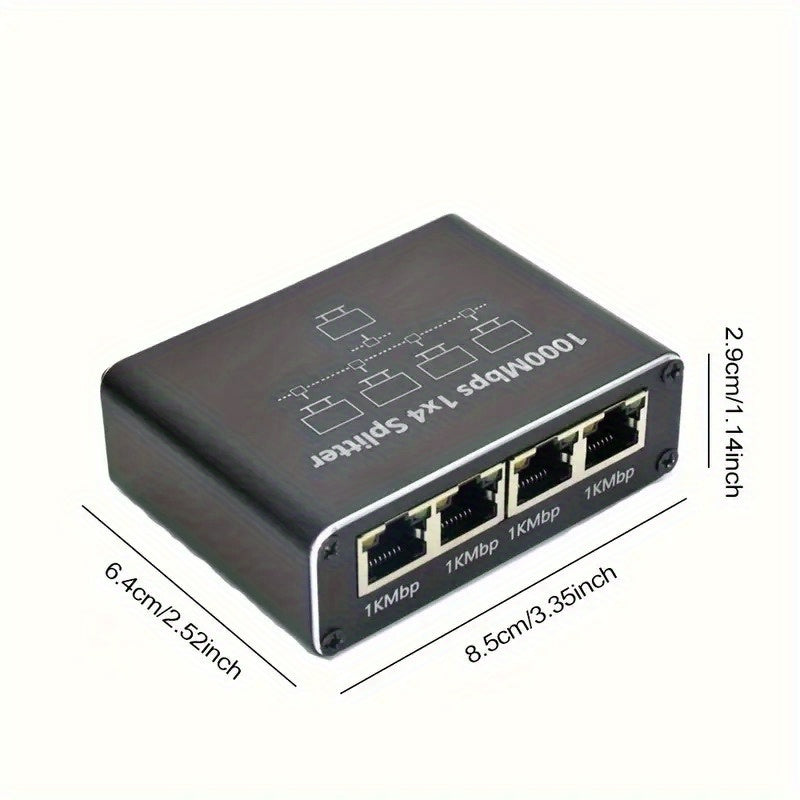 Divisor Gigabit Ethernet 1000Mbps de 1 a 2/3/4 RJ45 para Computadora/Hub/Empalmeador/Ruta/Caja Set-Top/Digital TV