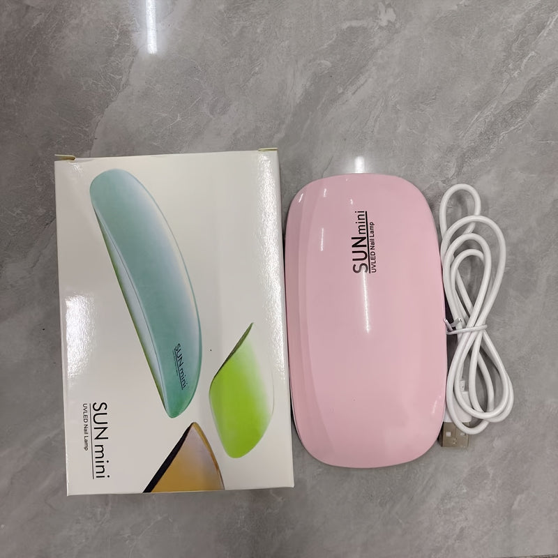 Secador de Uñas Mini - 6 LED / Luz Azul Portátil para Manos y Pies, Lámpara Compacta USB para Secado Rápido de Esmalte en Gel, Diseño Sin Olor Seguro para Hogar y Viaje, Cuerpo Ligero de Plástico