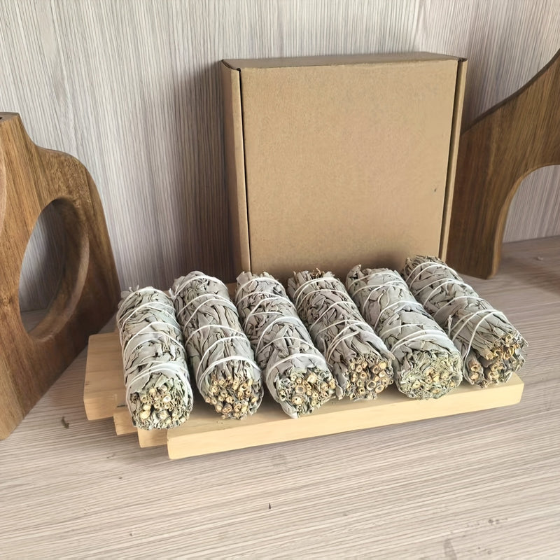 Bastones de incienso SOUL STICKS de salvia blanca, 4 pulgadas (paquete de 6), para relajación, purificación del hogar y rituales de meditación | Manojo de hierba de cola de rata blanca, de origen sostenible en California