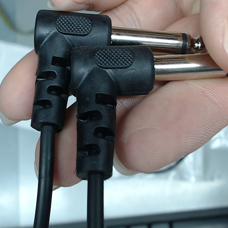 Cable de conexión para guitarra LUTREE de 6.35 pulgadas con conectores TS de 1/4", ideal para efectos de audio y pedales de guitarra, diseño redondo, construcción duradera