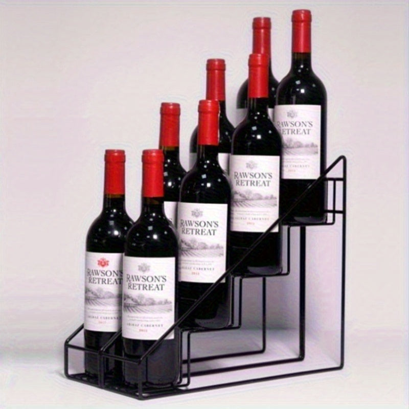 Soporte duradero y espaciador, ideal para exhibir botellas de bebidas rojas, jarabes y mezcladores, perfecto para uso doméstico y de entretenimiento, solución de almacenamiento moderna | Soporte de fundición duradera | Almacenamiento espaciador