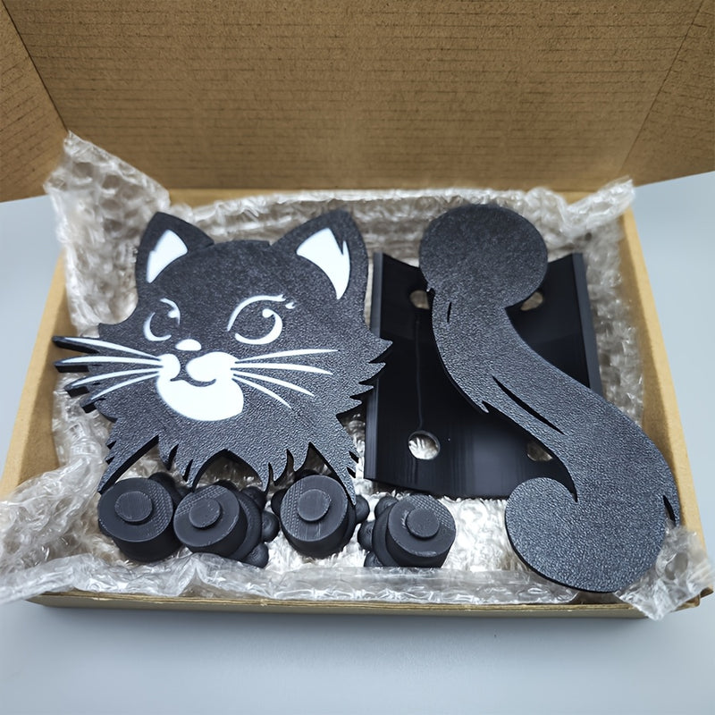 Soporte para papel higiénico de gato negro, compatible con tubos de 38mm-41mm/1.50in-1.57in, el papel higiénico en la imagen es solo ilustrativo, producto no incluye papel