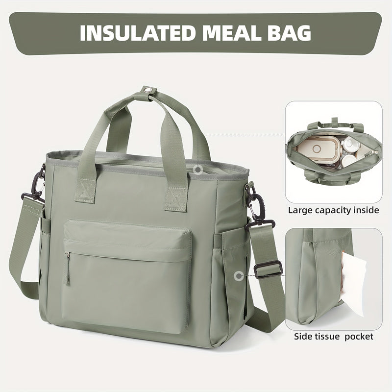Nevera Térmica Reutilizable para Hombres y Mujeres, Bolsa de Almuerzo Aislada Antifugas con Correa de Hombro, Ideal para Trabajo, Picnic, Camping, Escuela o Playa – Regreso a Clases