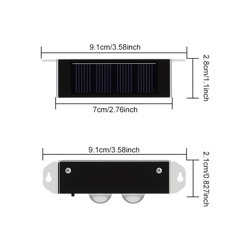 4 pzas. luces solares para pared Shenzhi Tech, iluminación LED para jardín con sensor inteligente de encendido/apagado automático, energía solar para jardín, cerca, camino, plástico ABS duradero, luz para pared exterior, lámpara de pared moderna, lámpara