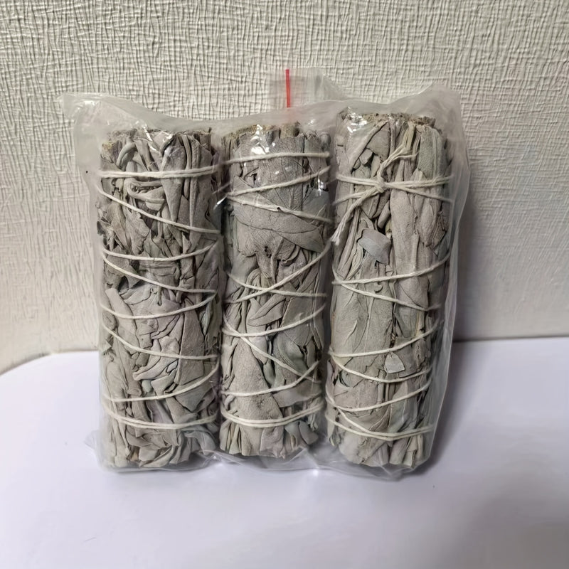Un conjunto de 3 palos de salvia blanca y salvia para difusión, destinados a fragancia de limpieza del hogar, decoración del hogar, aromaterapia, ceremonia de difusión, regalo de vacaciones