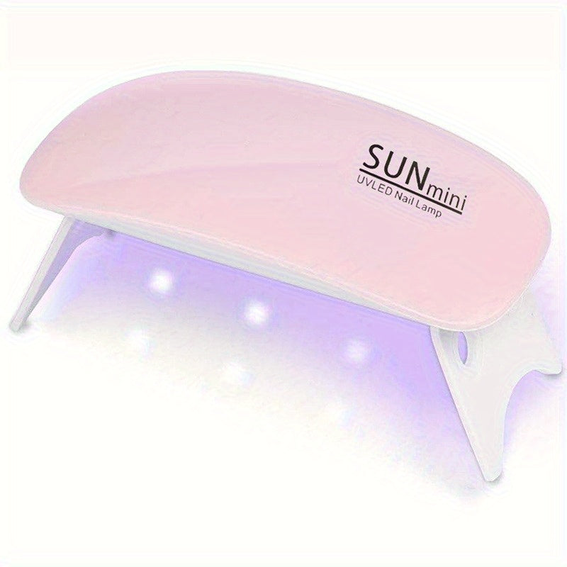 1pc Mini Lámpara LED para Uñas - Luz de Gel con Detección Rápida, Secador Compacto para Hogar/Salón Profesional, Rosa Suave, Sin Adaptador/Batería Necesaria, Herramienta Portátil de Cuidado de Uñas