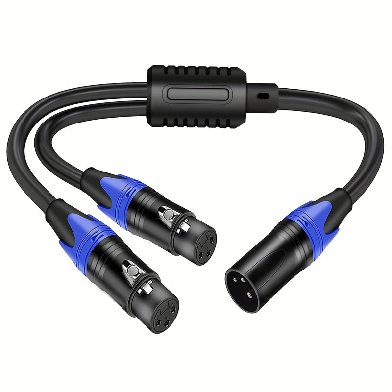Cable de Micrófono Divisor en Y de 3 Pines XLR Hembra a Doble XLR Macho - Cable de Audio Balanceado para Grabación de Micrófono Estéreo - Idea de Regalo para Eid Al-Adha Mubarak para Músicos e Ingenieros de Sonido