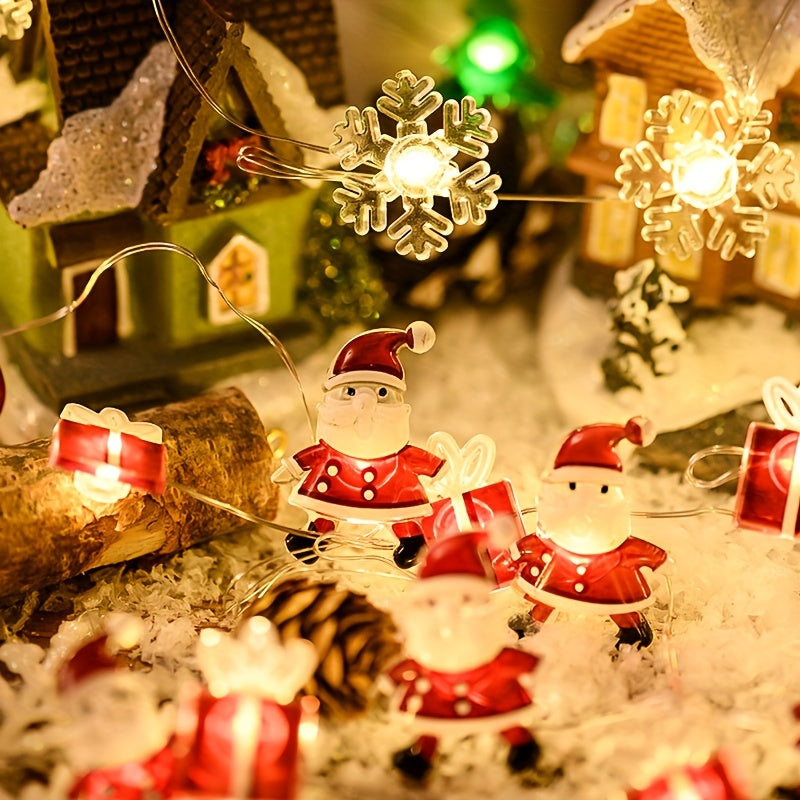 IPC 20LED Silla de Papá Luces de Cadena para Decoración de Árbol de Navidad en Casa, un Regalo Ideal para Navidad y Año Nuevo. Luces de Cadena de Campana de Papá Noel, Luces Colgantes de Alambre de Cobre, Perfectas para Iluminación de Ambiente de Navidad