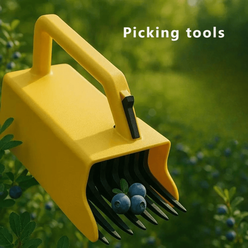 1 pieza de pala de recolección de arándanos azules ergonómica con pala de metal y peine, herramienta de recolección de arándanos duradera de plástico, mango fácil de agarrar para una recolección eficiente de frutas, herramienta de jardinería para recolec