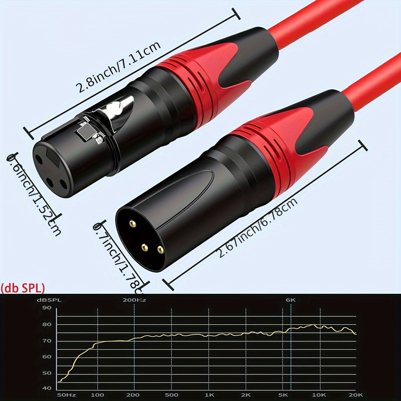 6 cables de micrófono XLR de 3 pies - Negro, conexiones de audio balanceadas de 3 pines para altavoces, mezcladores e iluminación de escenario, cables de equipo de sonido profesional | Equipo de audio profesional | Construcción de cable duradera, accesor