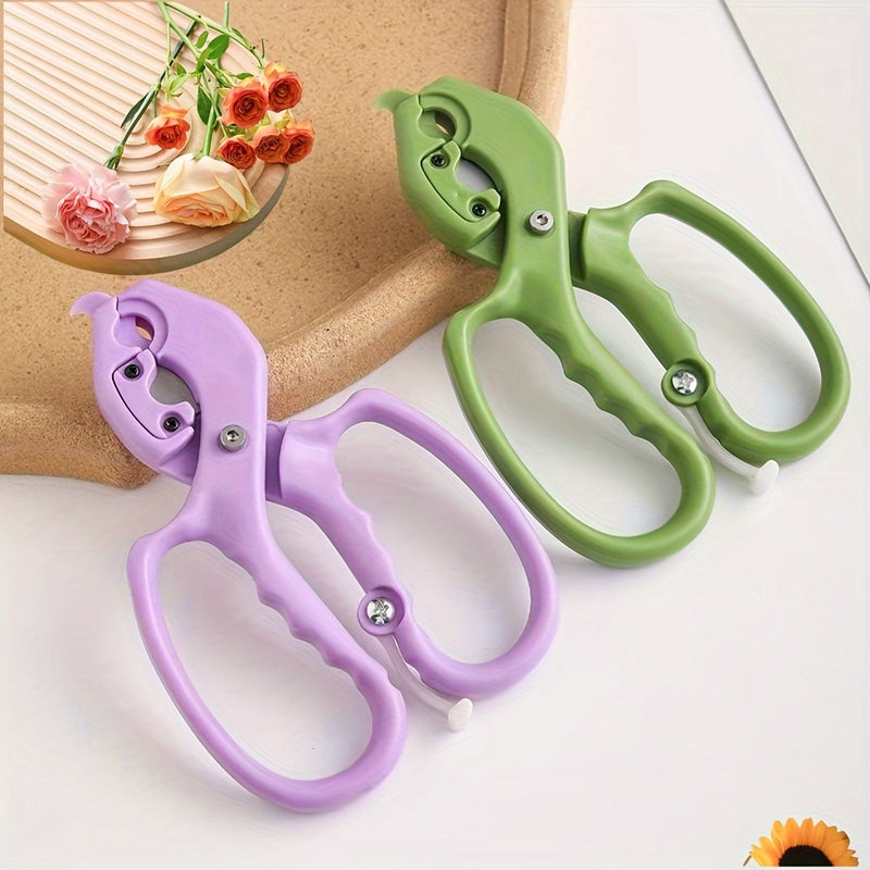 Tenazas de Jardinería y Flores 2 en 1 - Cuchillas Afiladas con Empuñadura Antideslizante, Tijeras Profesionales para Arreglos Florales y Cuidado del Césped - Corta Plantas Manual para Uso Doméstico y Comercial (Verde Vibrante o Morado) - Regalo Ideal par