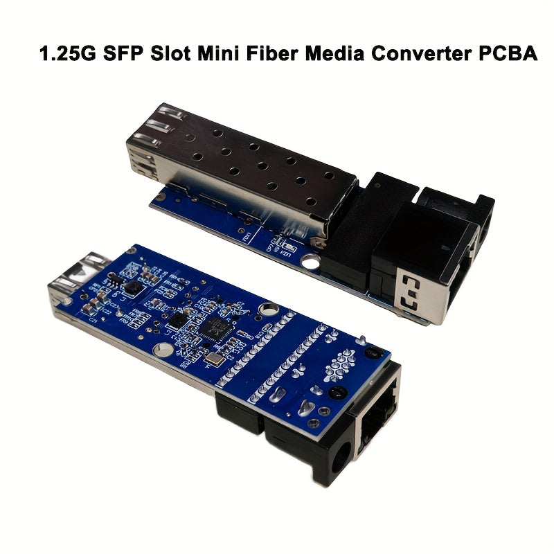 1.25G SFP Mini Transceptor PCBA, Convertidor Gigabit Ethernet con 1x Puerto RJ45 y 1x Ranura SFP, Compatible con Módulos Huawei, Cisco, Intel, Ruijie, Dell SC/LC para Redes y Vigilancia, Sistema de Veedoría, Convertidor Moderno, Construcción Duradera, Co