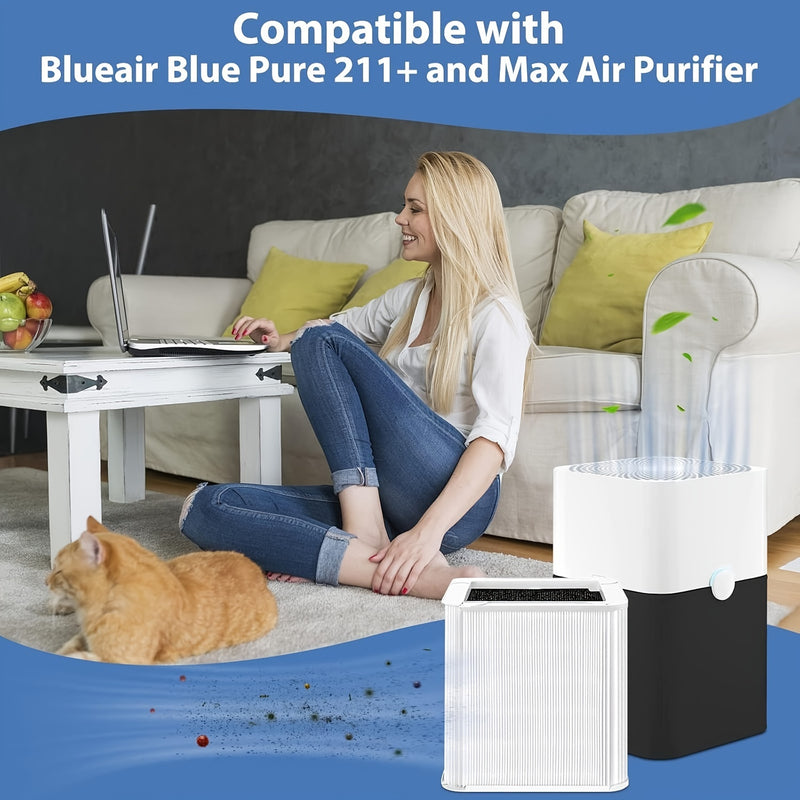 1 pza., 211 Filtro, 211+ Filtros de repuesto, Compatible con Blueair Blue Pure 211+ Filtro plegable, Se adapta a Blue Pure 211+ y Max Air Purifier, Aparatos domésticos