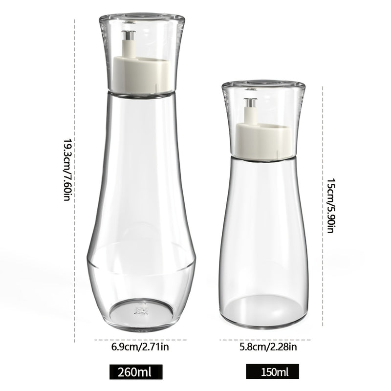 Dispensador de Enjuague Bucal de Vidrio Recargable con Tapa - 150/260ml, Contenedor Transparente para Encimera de Baño para Fácil Portabilidad