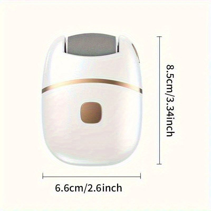 Dispositivo portátil para el cuidado de los pies, recargable por USB con luz LED y 2 cabezales de repuesto, ideal para mantener tus pies suaves y lisos en casa o en movimiento