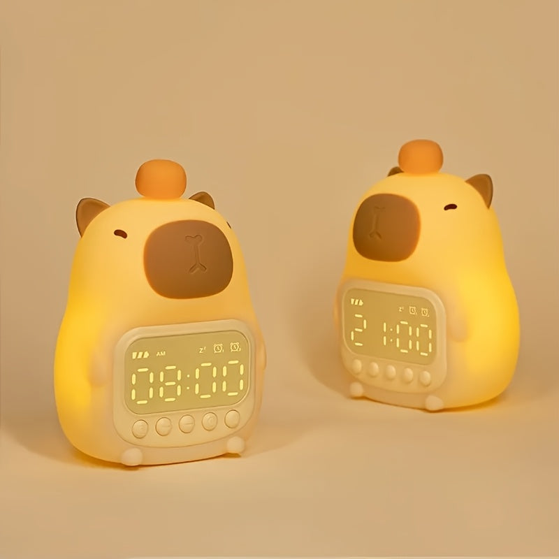 Reloj Despertador LED de Delfín Lindo de 1 Pieza con Luz Nocturna, Pantalla Dual 12/24H, Función de Repetición, Recargable por USB - Perfecto para Decoración de Dormitorio y Regalos