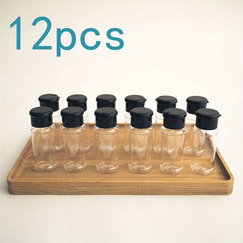 10/12 piezas de botellas de especias resistentes al óxido con tapas fáciles de agitar - Ideal para una cocina eficiente y organizada, mejora la decoración