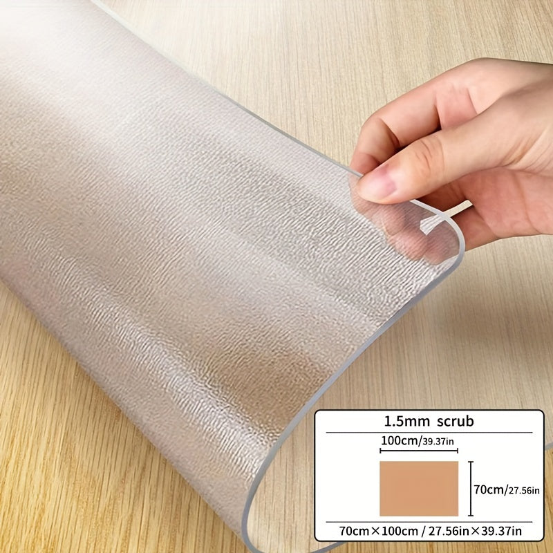 Protector de mesa de PVC de 1.5 mm de grosor - Transparente, resistente a rayones, al calor y al agua, mantel para mesas de comedor, mesas de centro y más - Ideal para uso en hogares y hoteles, cubremesa para hotel | Mantel transparente | Textura suave,