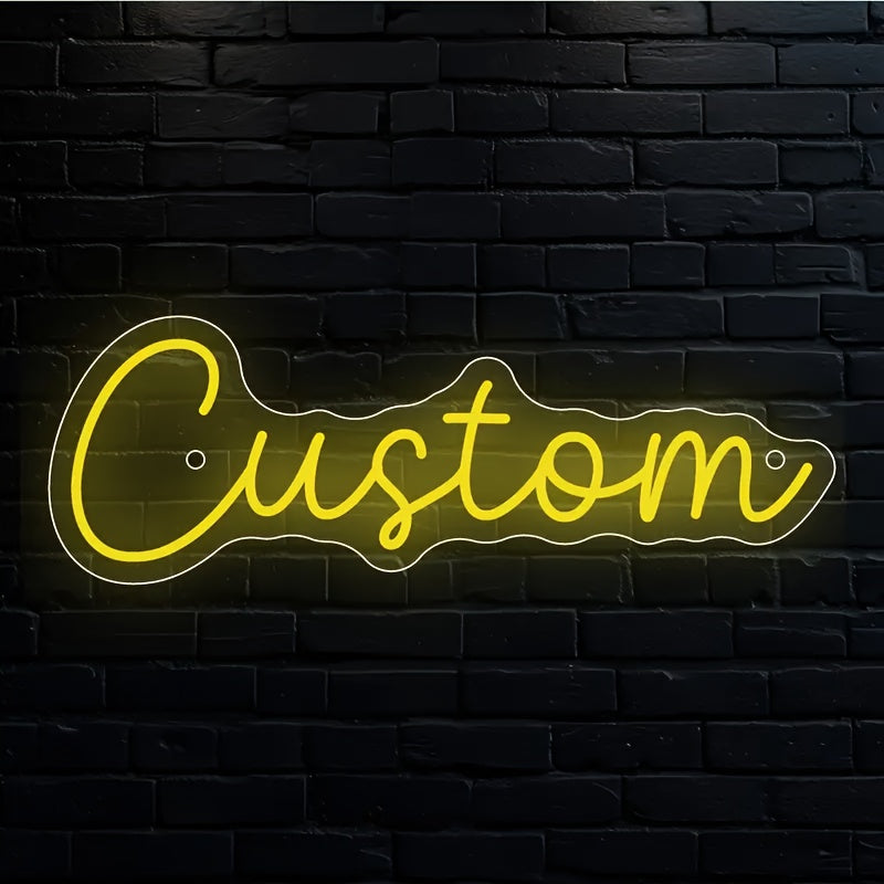 Letras de neón personalizadas con luces LED para decoración de bodas, cumpleaños y fiestas - Iluminación acrílica regulable con control de botón, alimentación USB, material plástico ≤36 V, no requiere batería.