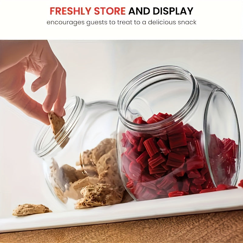 3pcs/6pcs tarro de vidrio multifuncional y elegante con tapa sellada, ideal para almacenar bocadillos, frutos secos y productos secos