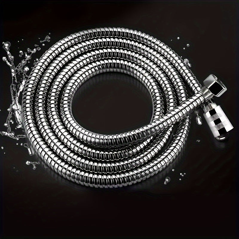 1pc Manguera de ducha de acero inoxidable, anti-torceduras y a prueba de fugas, manguera resistente a alta presión, conexión universal G 1/2", fácil instalación DIY, accesorio de baño